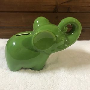 Ceramic Elephant piggy bank in green